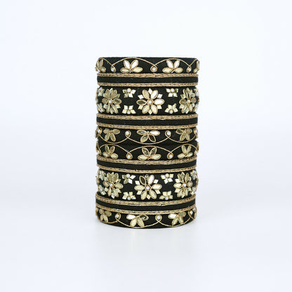 Anaisha Black Mirror Work Bangle Set