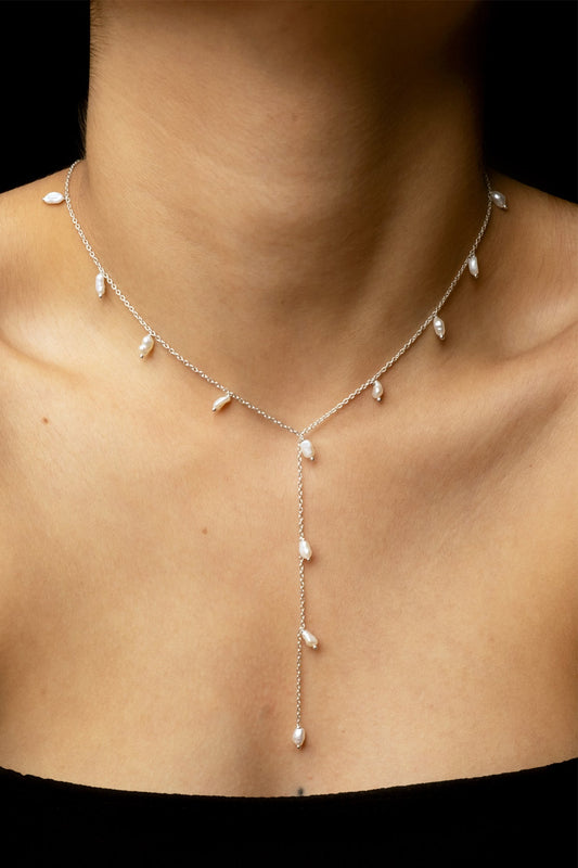 Rohini Rice Pearls Long "Y" Chain