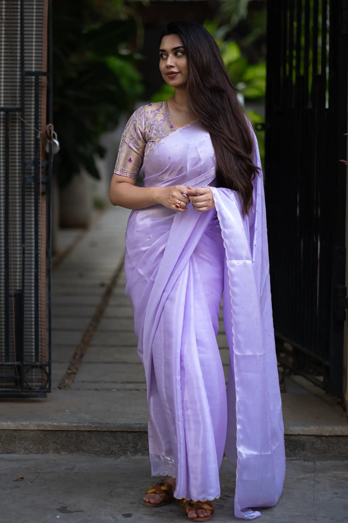 Scallop Border Organza Saree