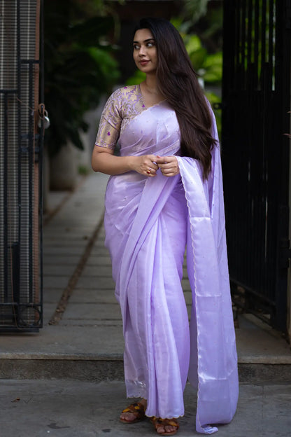 Scallop Border Organza Saree
