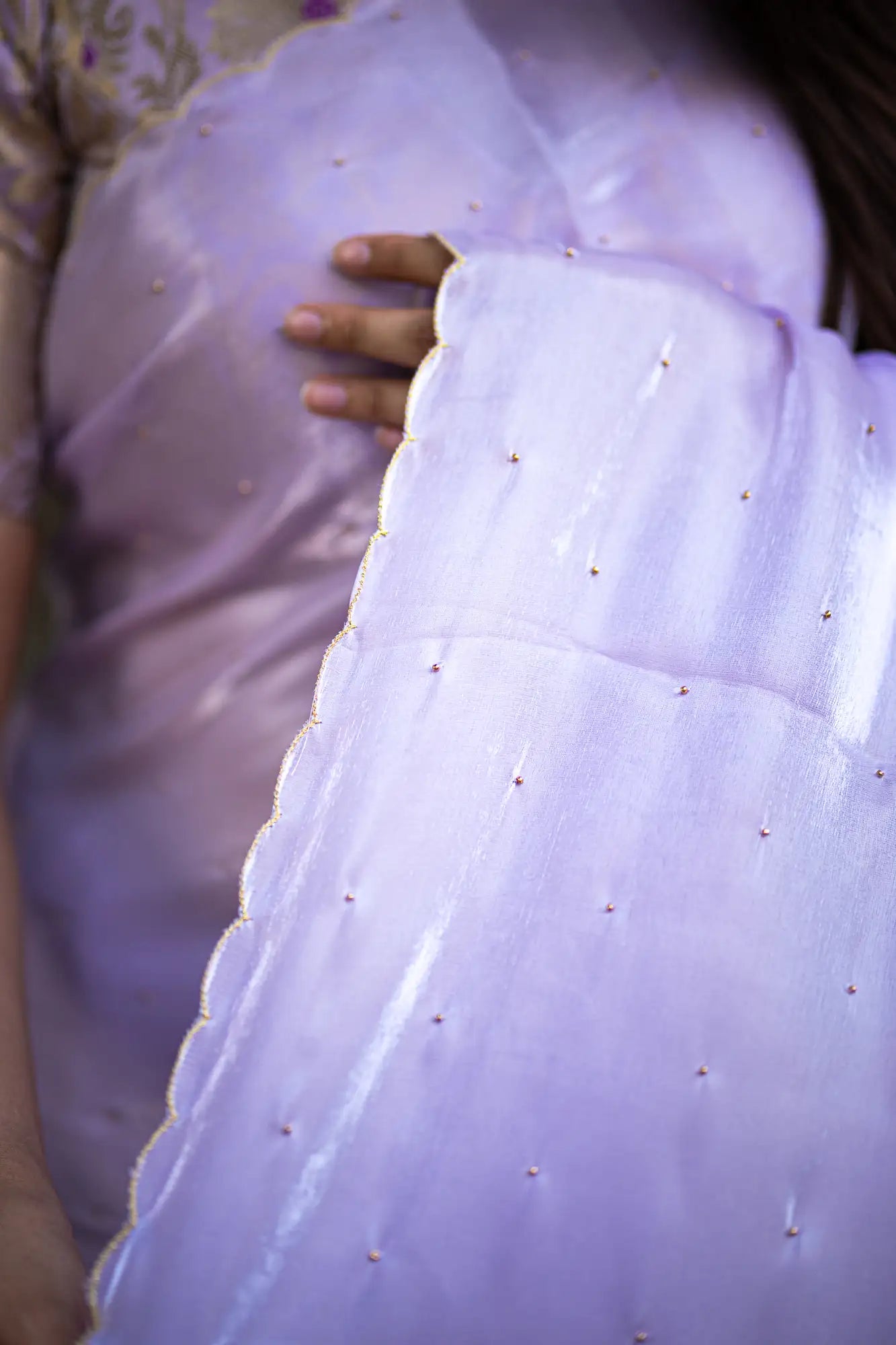 Scallop Border Organza Saree