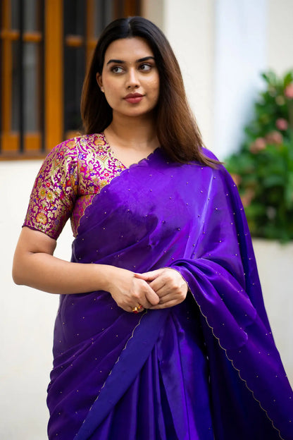 Scallop Border Organza Saree