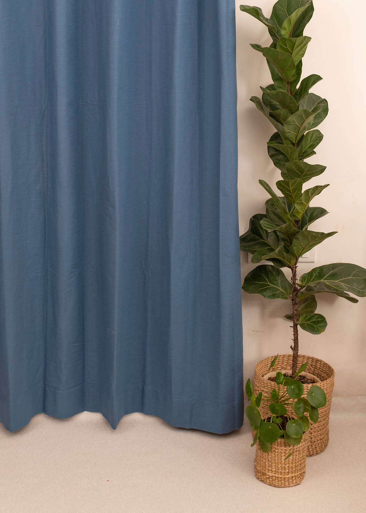 Room Darkening - Solid Royal Blue Cotton Curtain