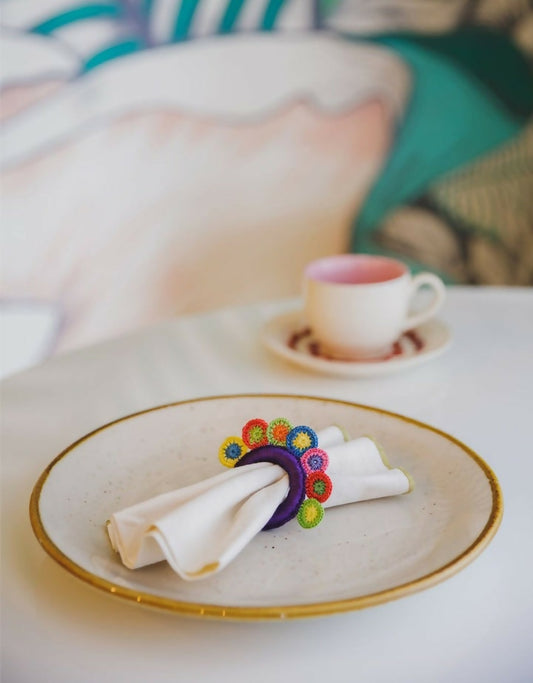 Napkin Holders Set ~ Purple Circles