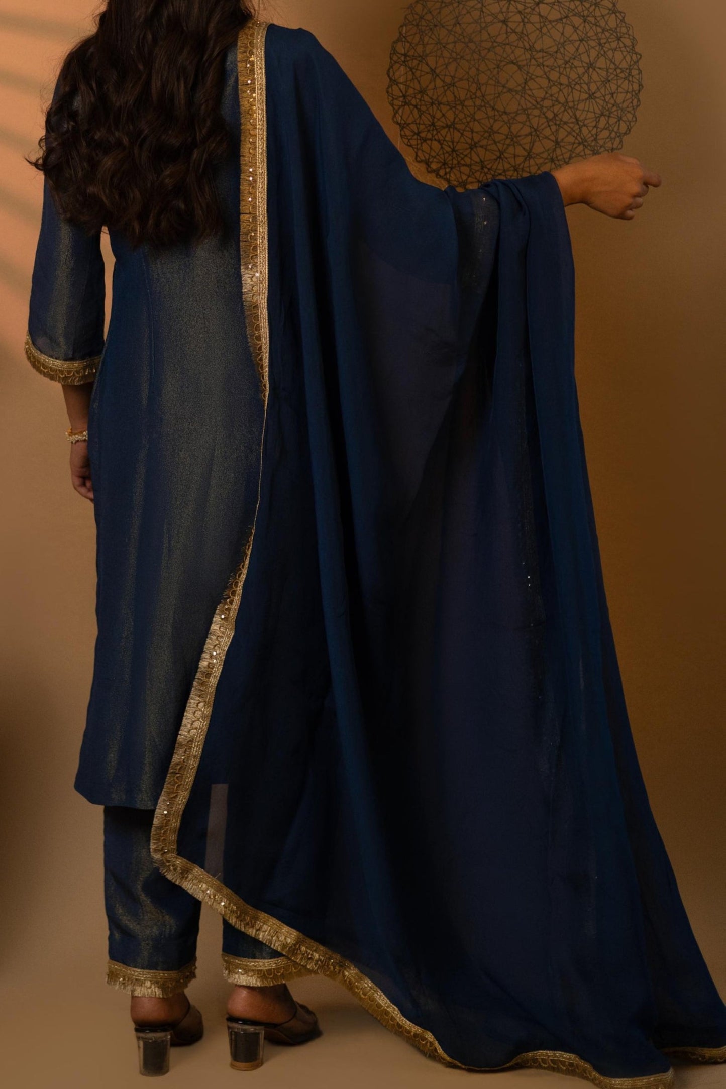 Gota Border Oragnza Dupatta