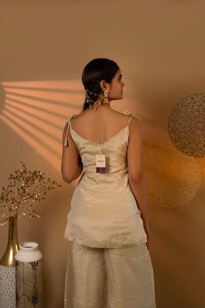 Beige Knotty Cosmosilk Co-ord Set