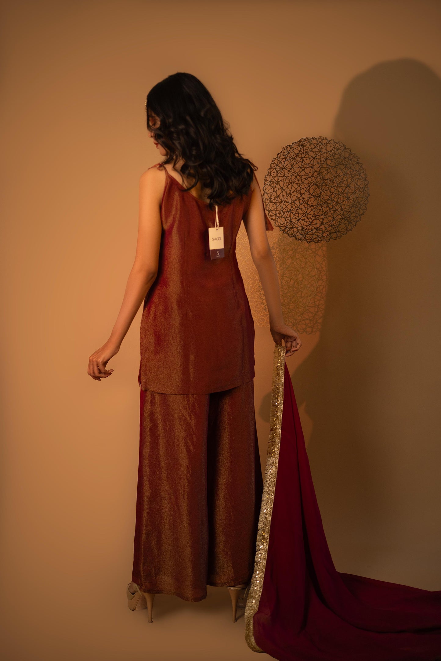 Maroon Knotty Cosmosilk Co-ord Set