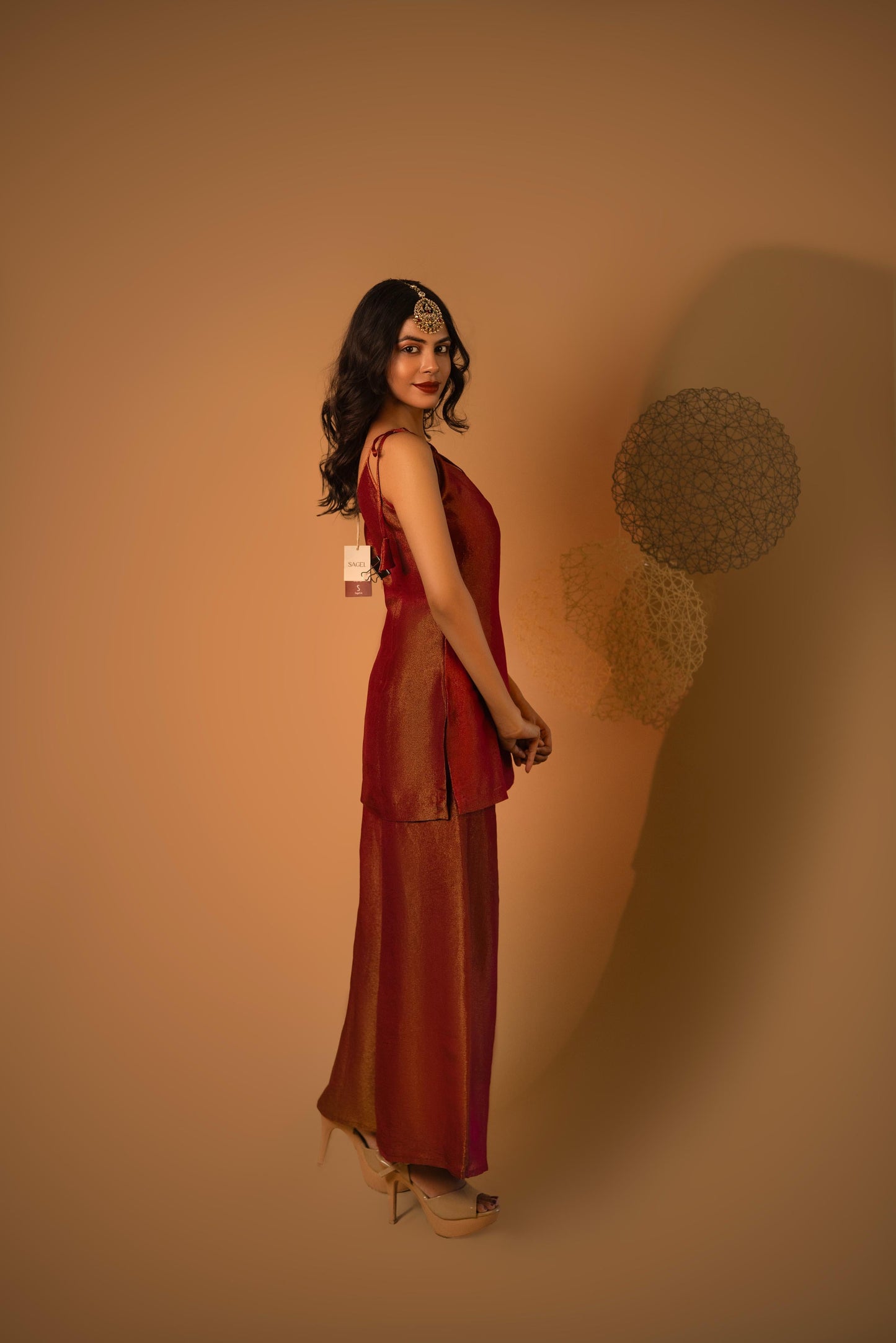 Maroon Knotty Cosmosilk Co-ord Set