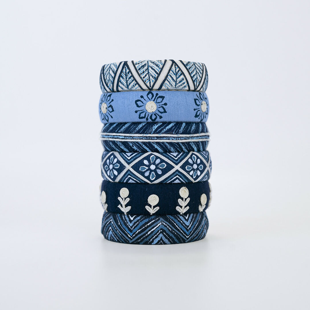 Nadi J Printed Fabric Bangle Set