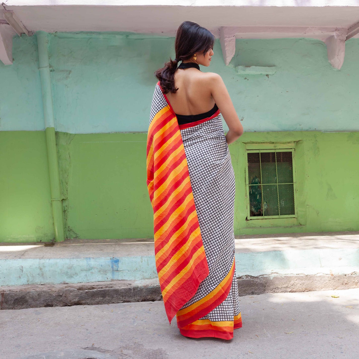 Haseena Hand Block Print Mul Mul Cotton Saree