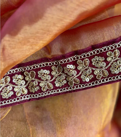 Ethereal Blossom Handwoven Organza Saree