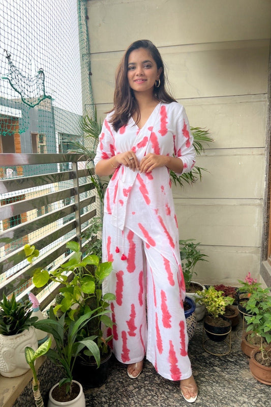 Ava Pink & White Co-ord Set