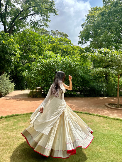 Shimmer Off White Lehenga