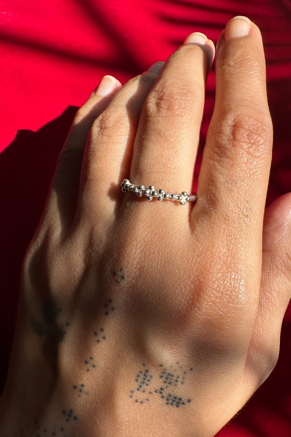 Silver Dotted Ring