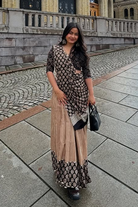 Coffee & Cocoa Mul Cotton Saree