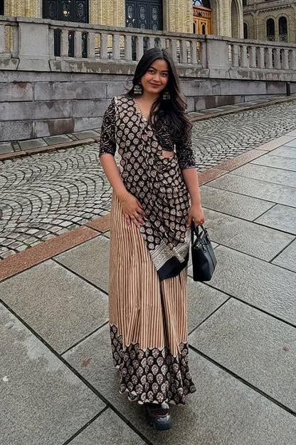 Coffee & Cocoa Mul Cotton Saree