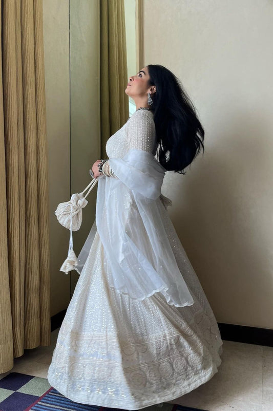 Gurleen White Chikankari Lehenga