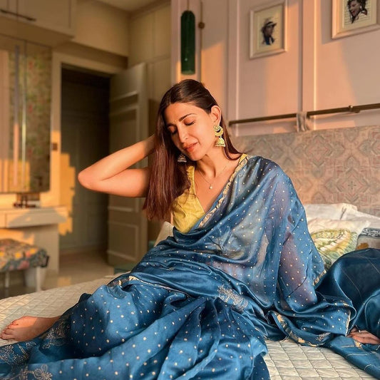 Neela Chanderi Saree