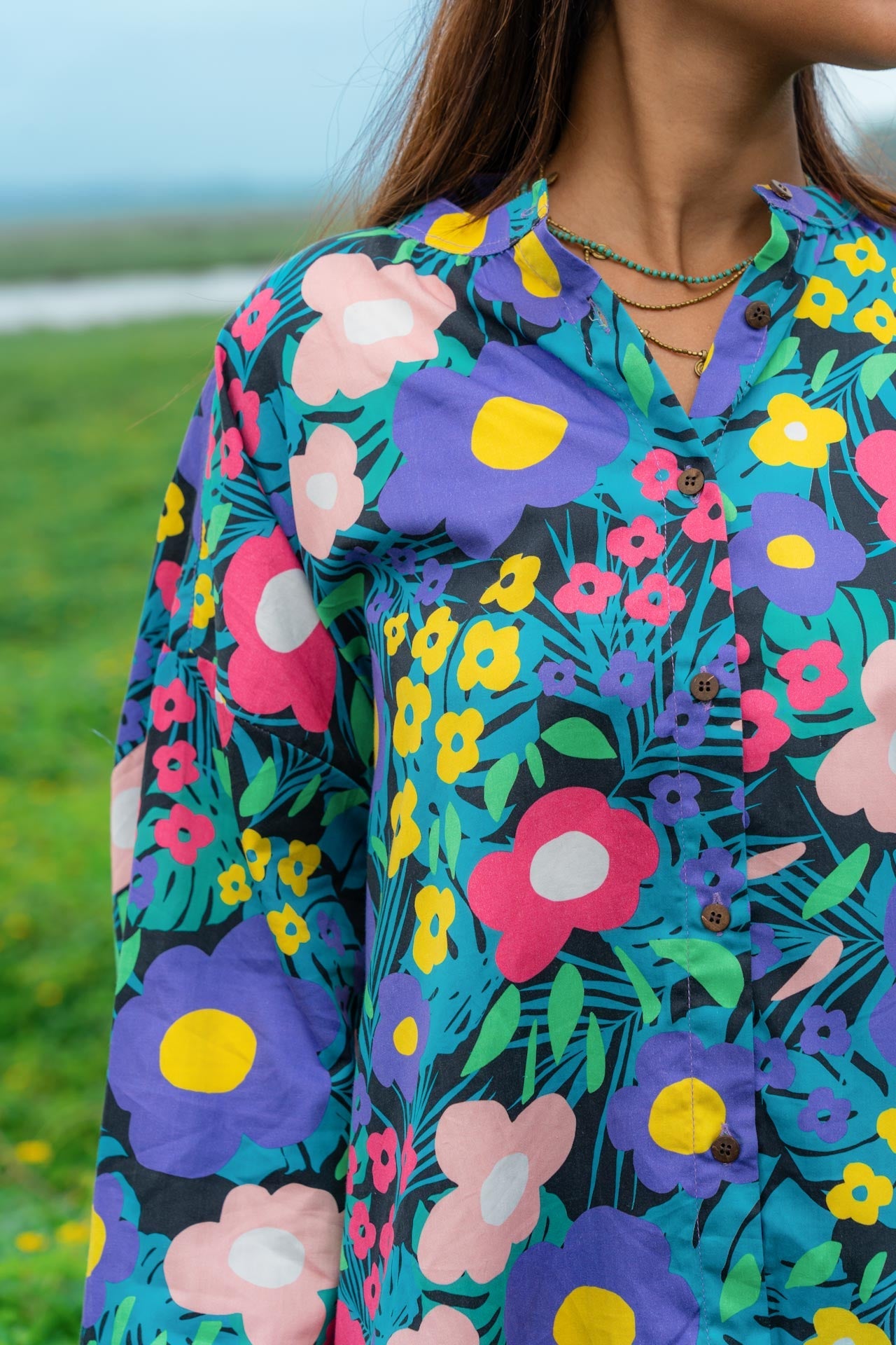 Valley of Flowers Free-size Cotton Shirt