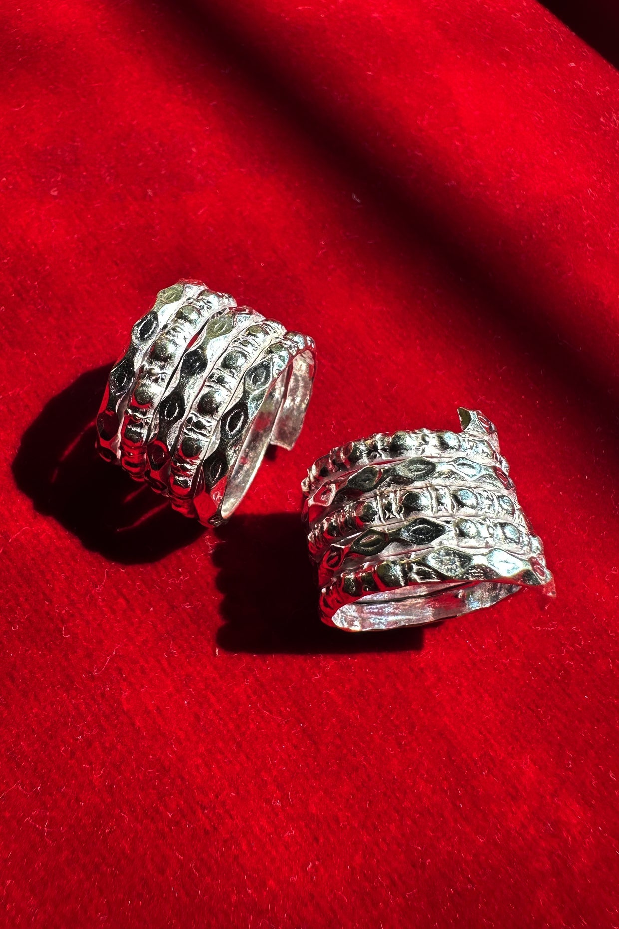 Silver Hammer Spiral Ring