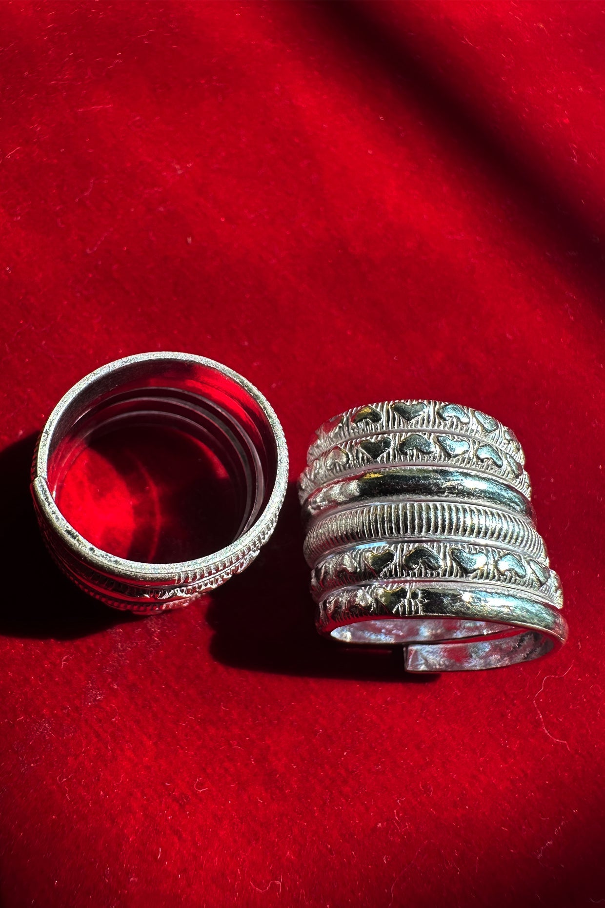 Spiral Ring With Hearts