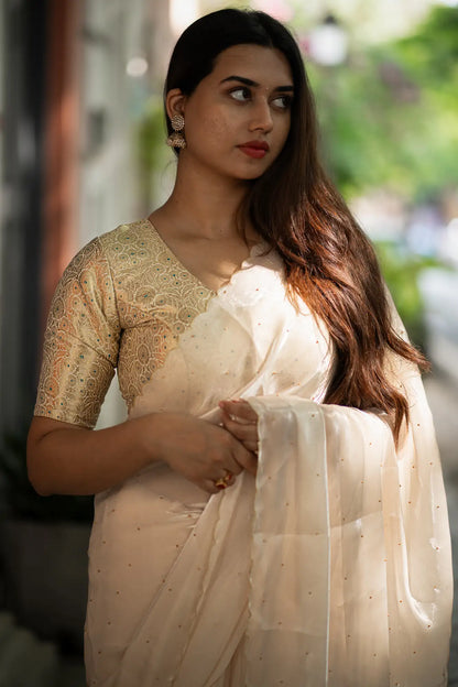 Scallop Border Organza Saree