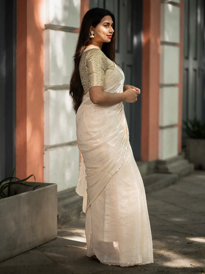 Scallop Border Organza Saree