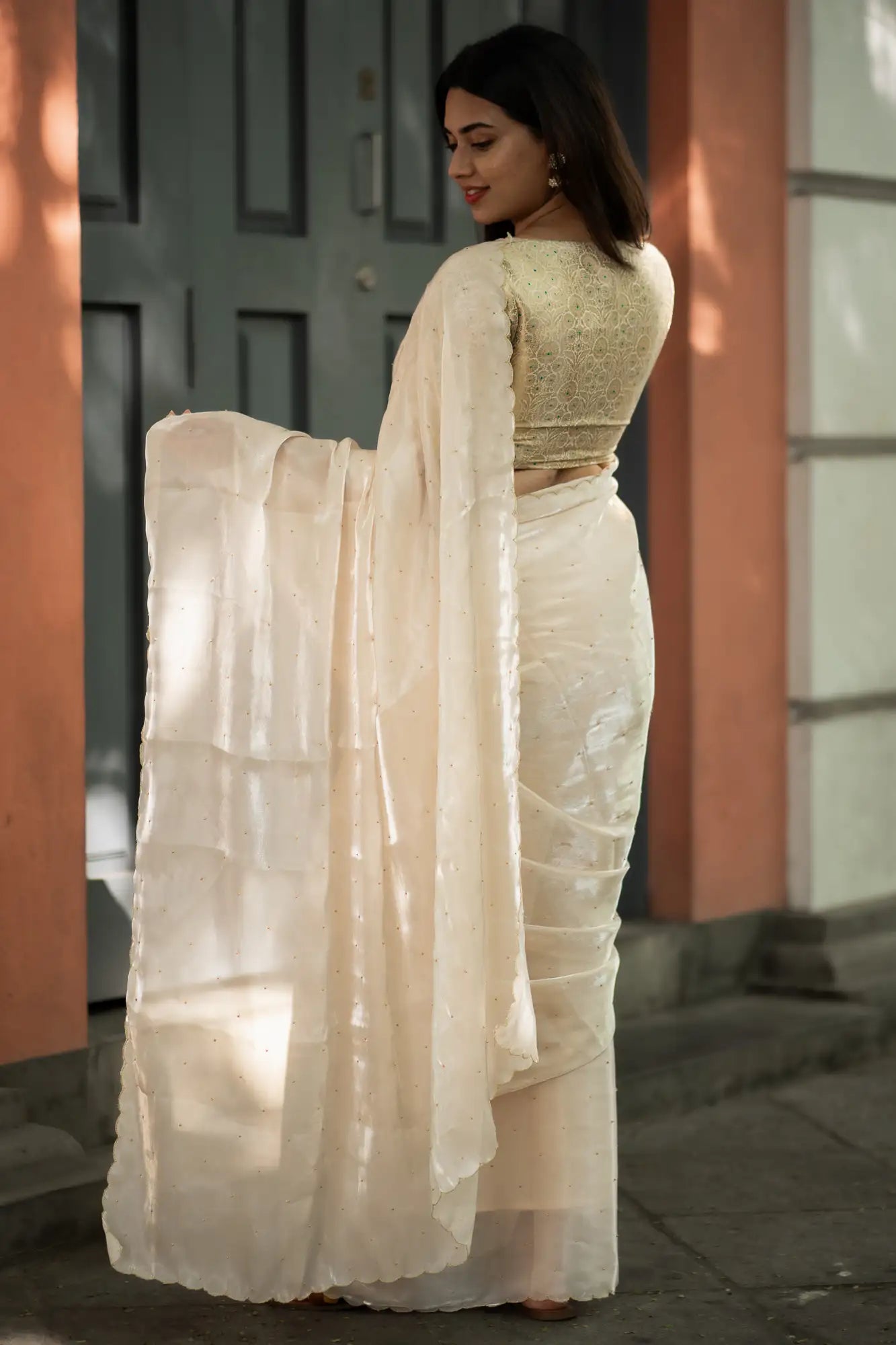 Scallop Border Organza Saree