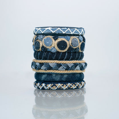 Charismatic Denim Bangle Set