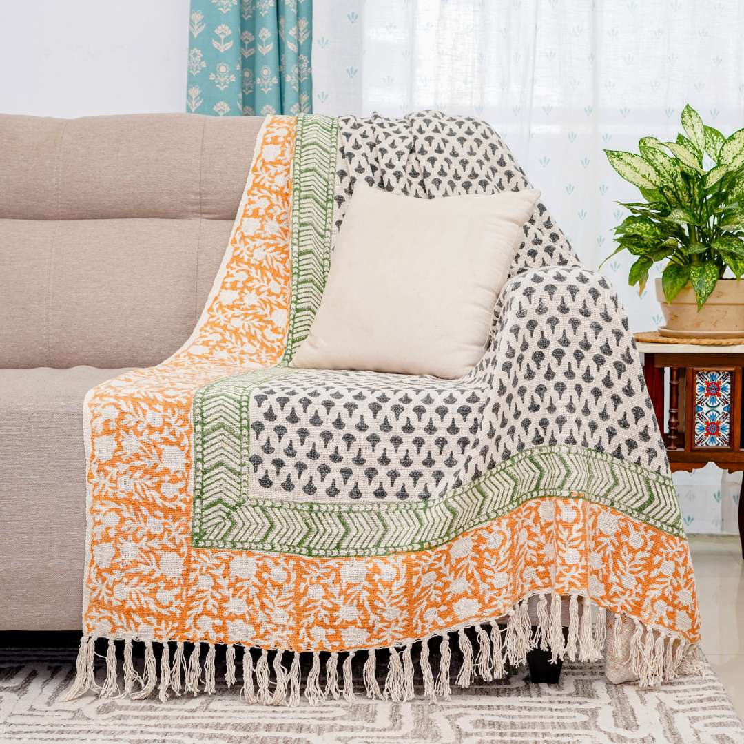 Tisva Block Print Sofa Throw – Local Nation