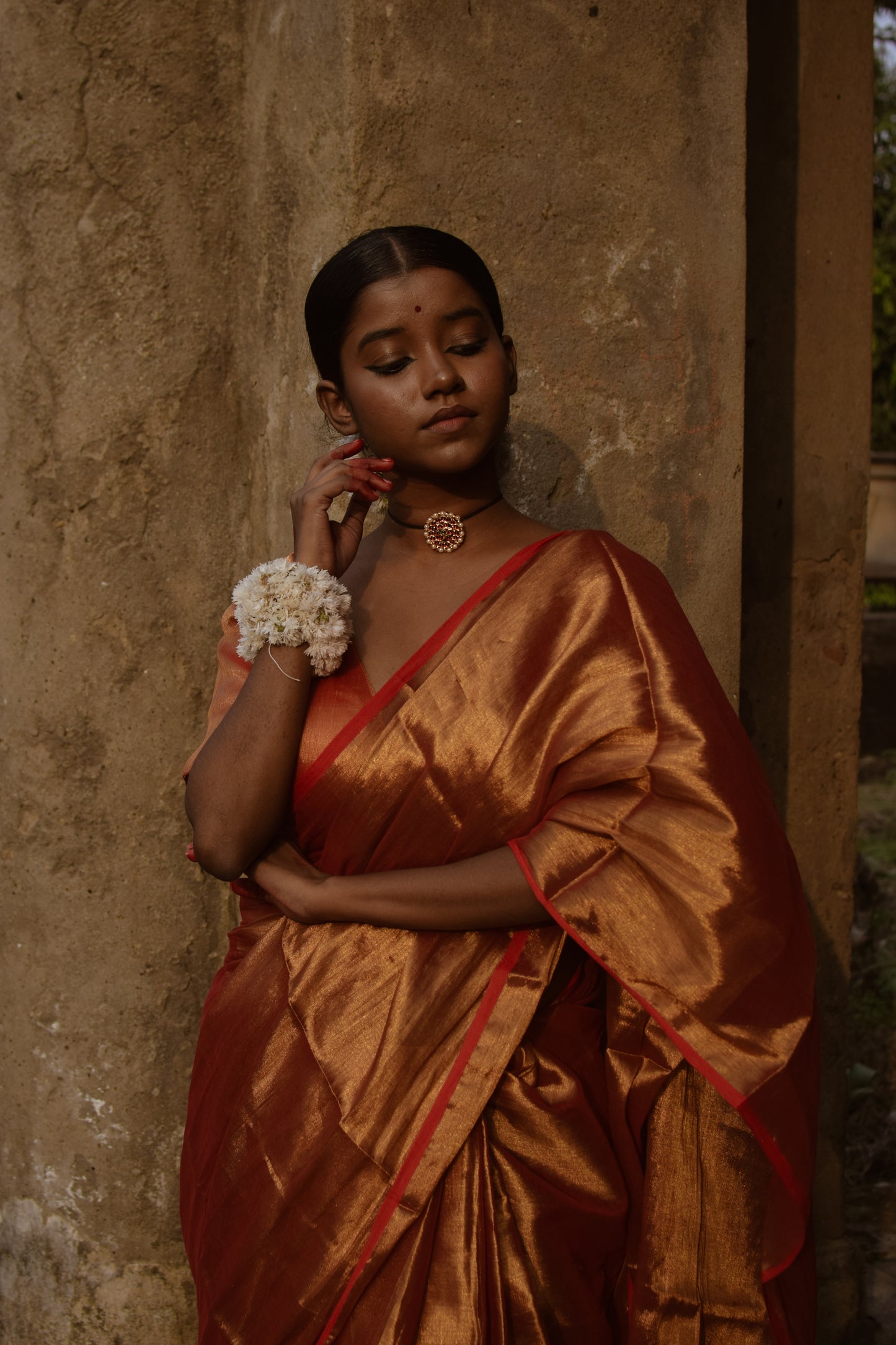 Tripataka Gold Tissue Saree