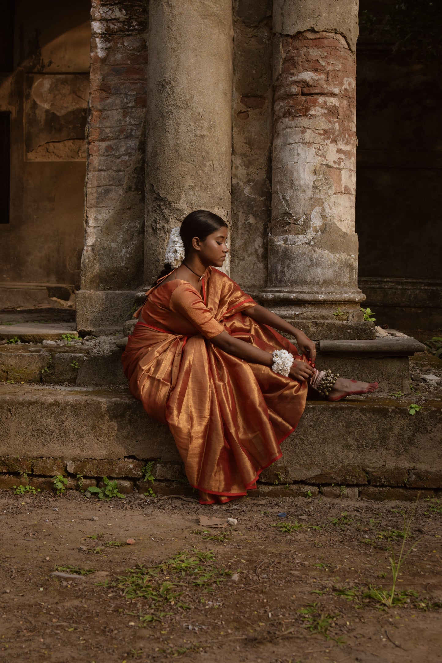 Tripataka Gold Tissue Saree