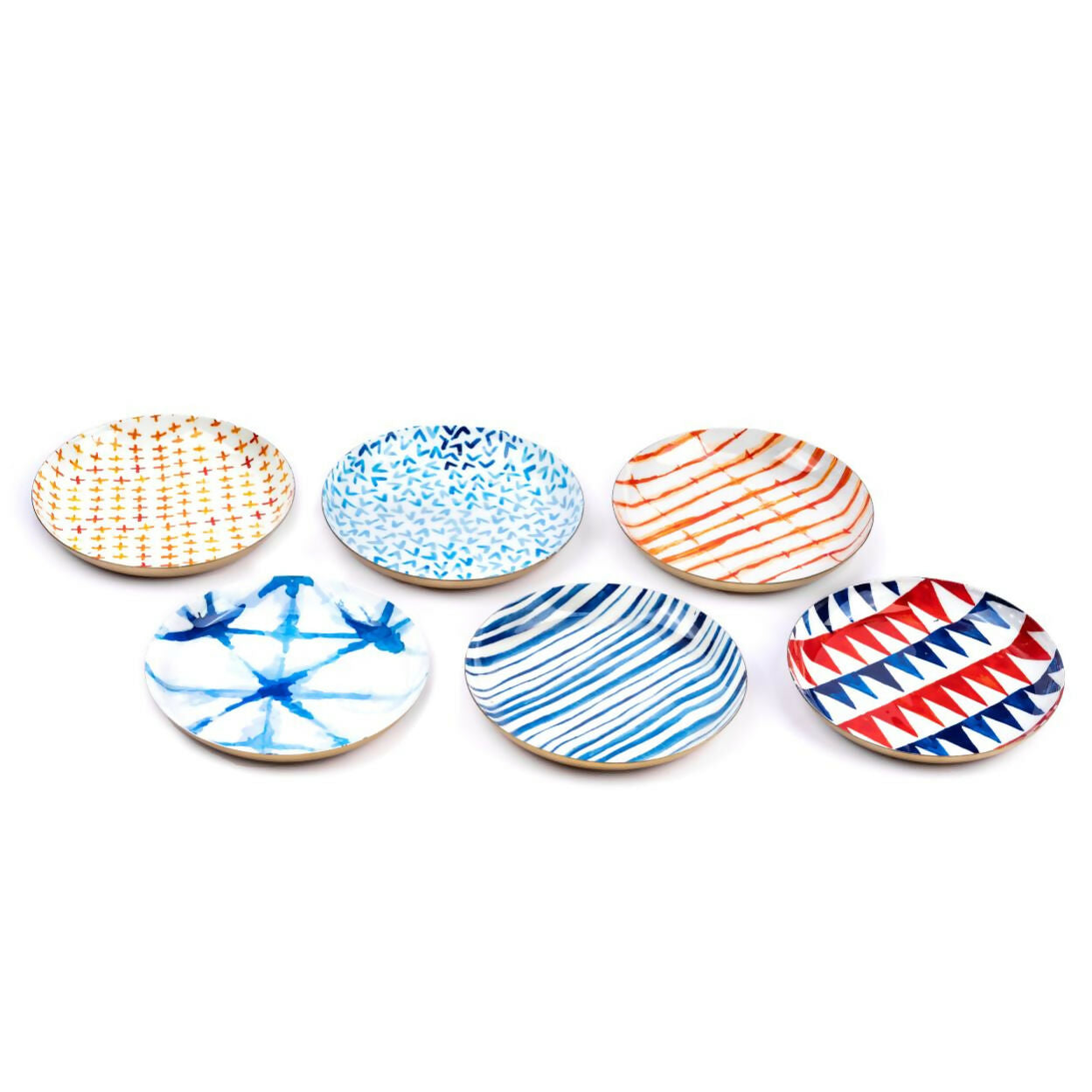 Metal Platter - Shibori - Set of 6 - Dessert