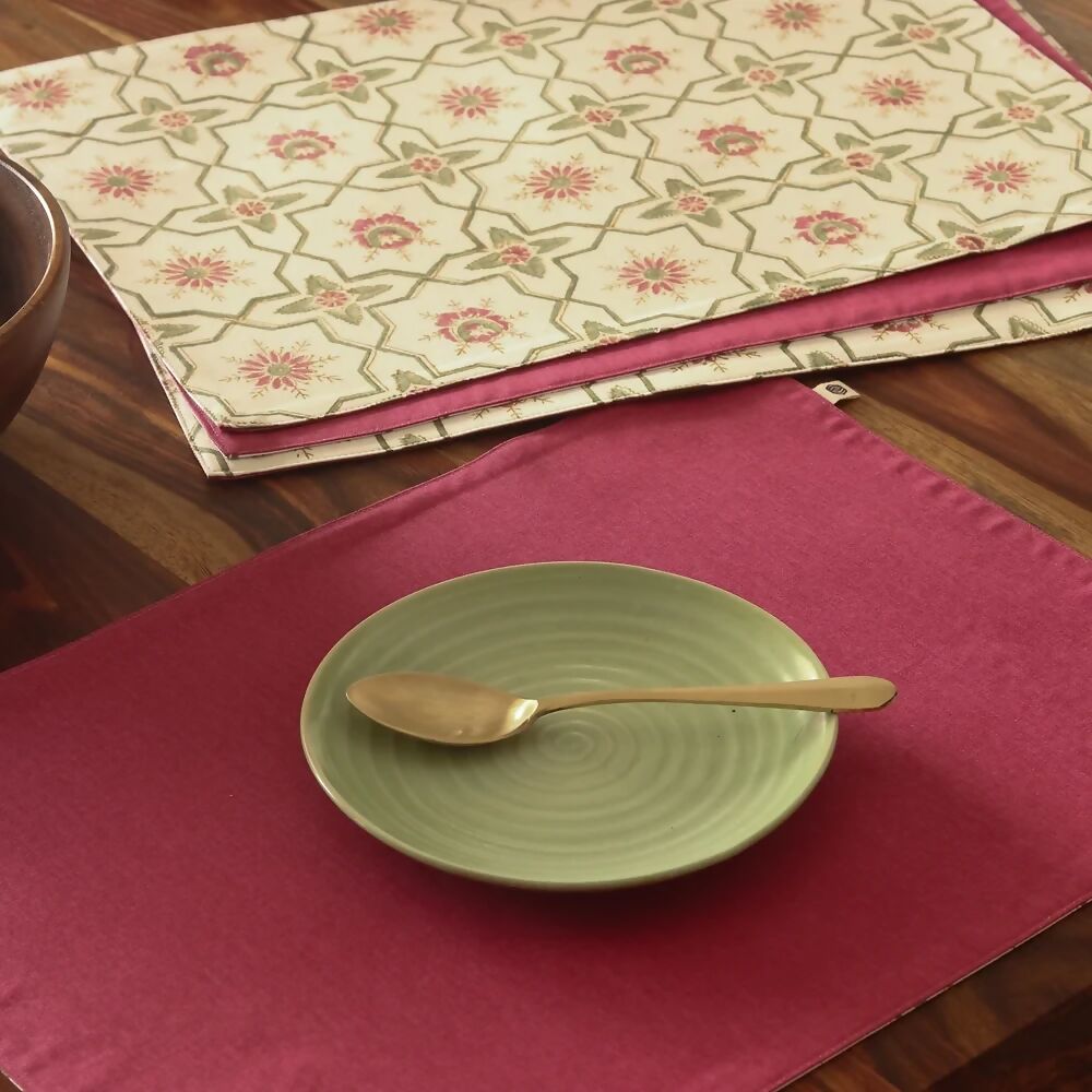 Persian Garden Wipeable & Reversible Cotton Placemats
