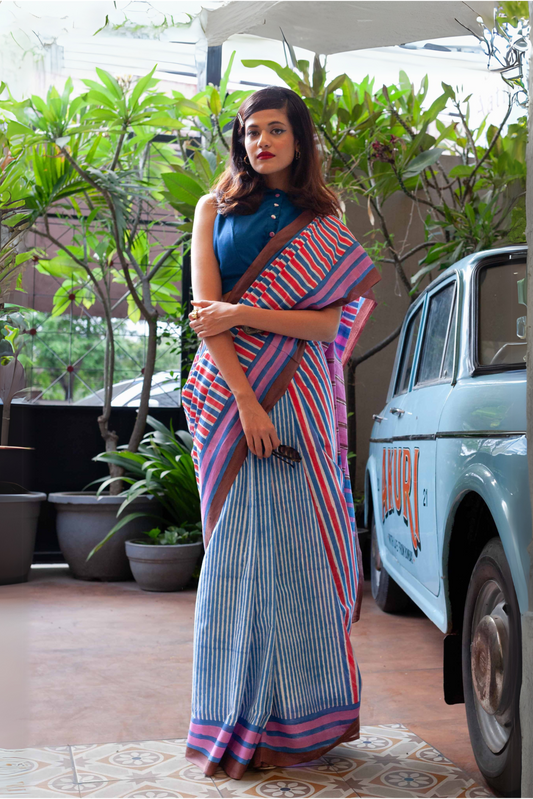 Zeenat - Mulmul Cotton Ready to Wear Pocket Saree