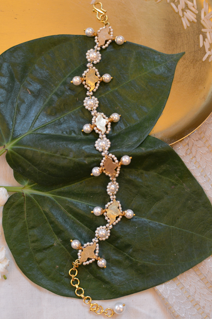Pearl Crown Polki Bracelet