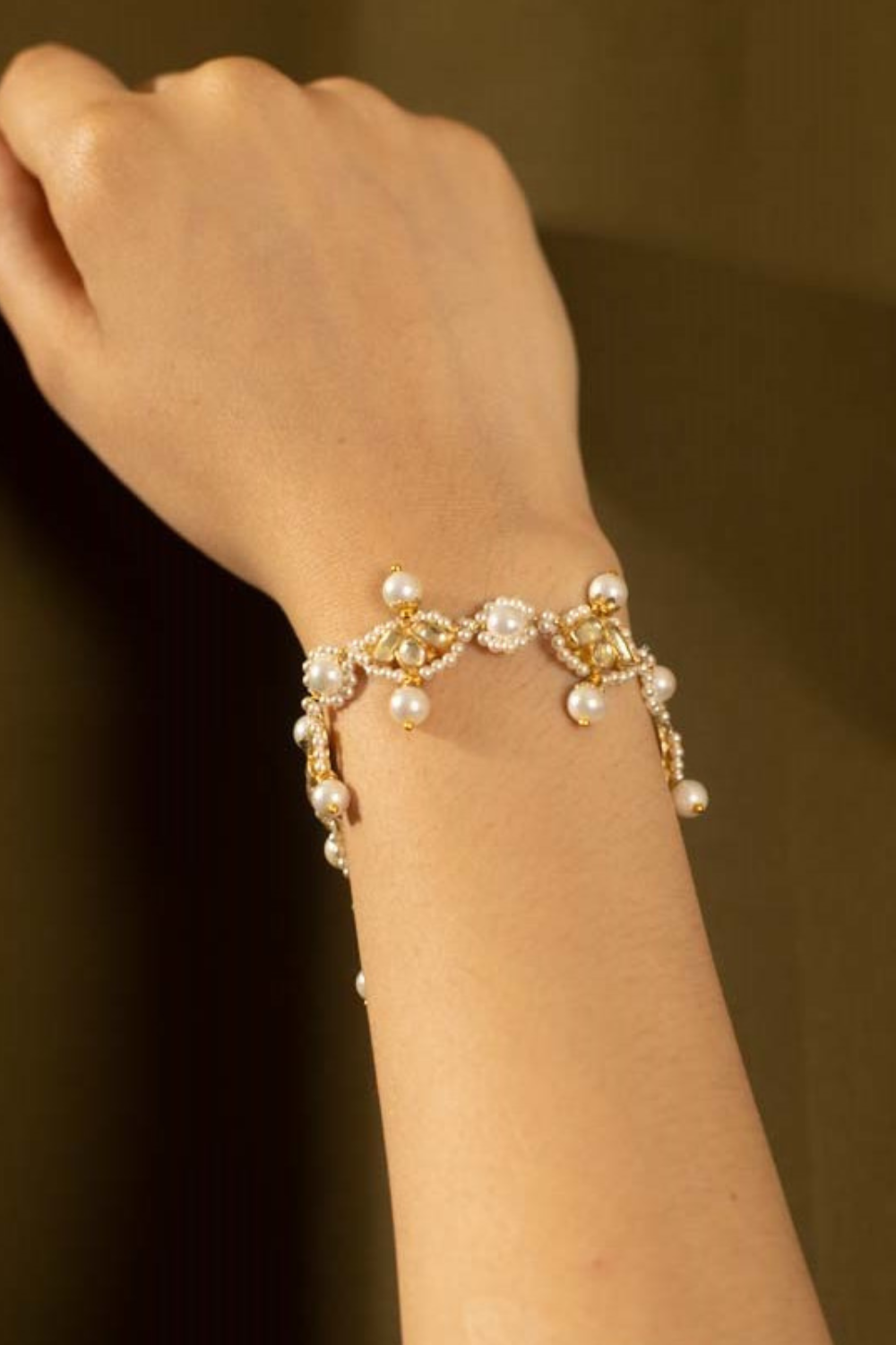 Pearl Crown Polki Bracelet