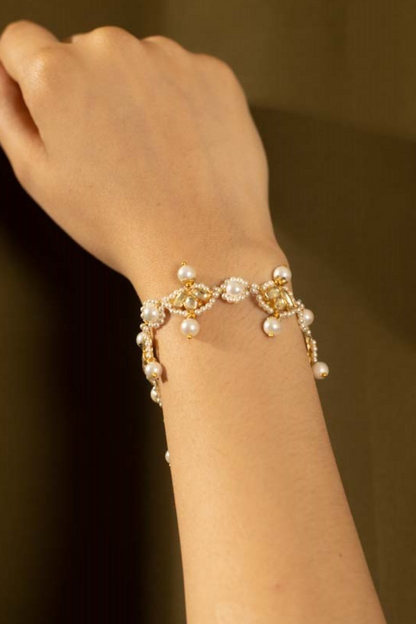Pearl Crown Polki Bracelet
