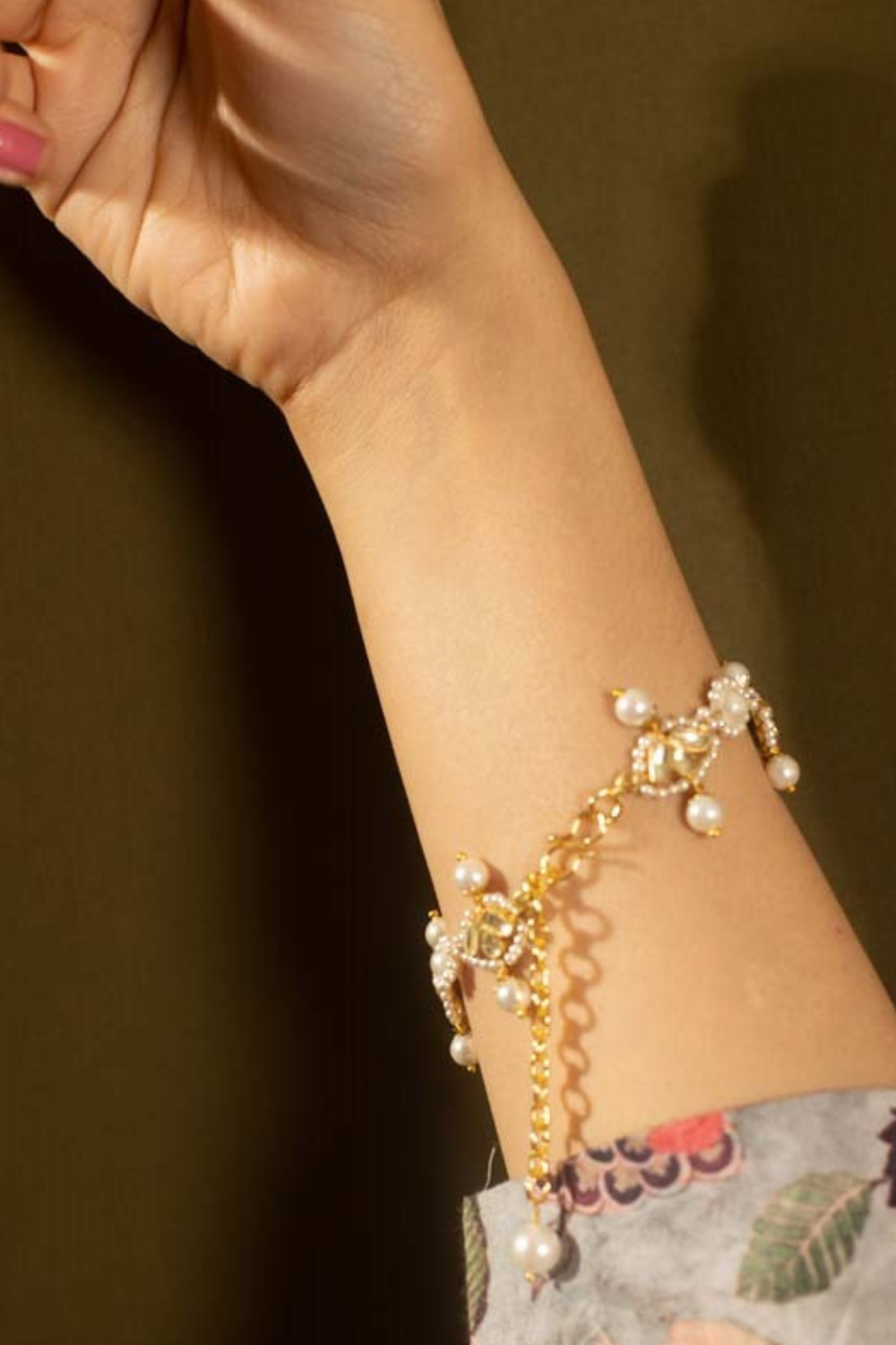 Pearl Crown Polki Bracelet