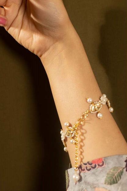 Pearl Crown Polki Bracelet