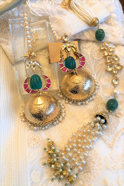 Tridhani Jhumkas