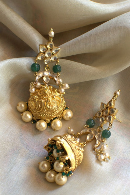 Polki Pearl Jhumkis