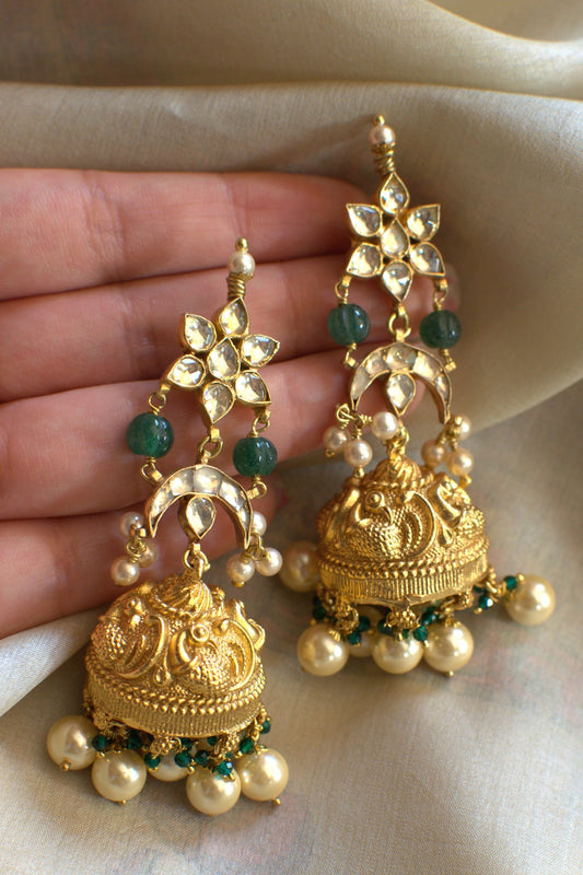 Polki Pearl Jhumkis