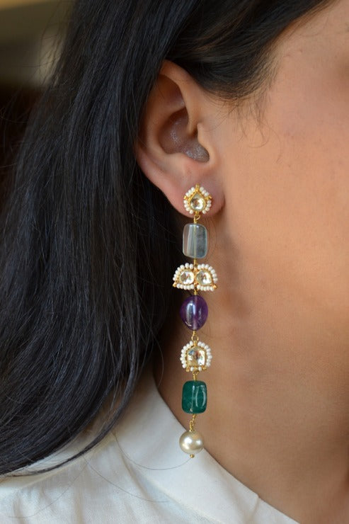 Polki Stone Dangler Earrings