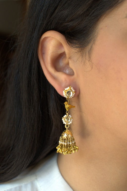 Chidakali Small Jhumkis in Gold