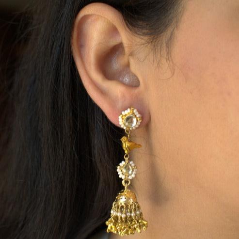 Chidakali Small Jhumkis in Gold