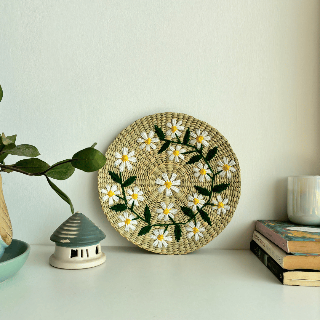 Kauna Grass Hand Embroided Wall Plate