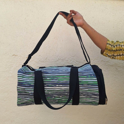 Upcycled Handwoven: Gym/Duffle Weekender Bag