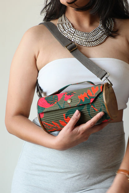 Garden Gala & Saffron Sun Round Clutch - Changeable Sleeve