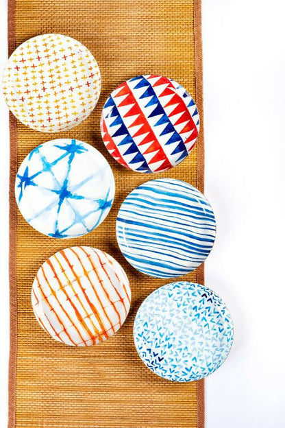 Metal Platter - Shibori - Set of 6 - Dessert